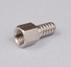 Stainless Steel 3/8" Barbed Stem and Chrome-Plated Swivel Nut