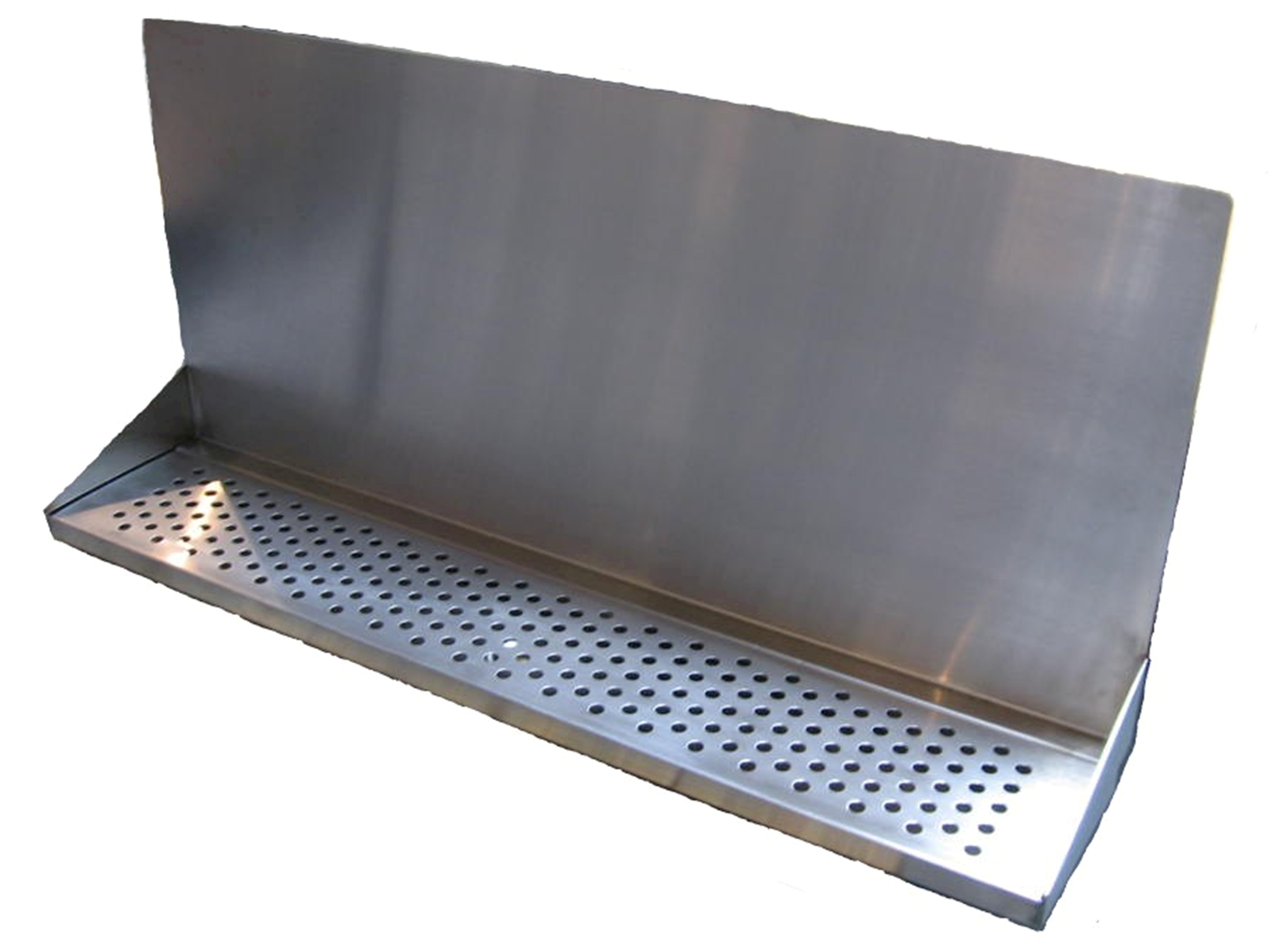 Wall Mount Drip Tray 36" with Drain and 14" Backsplash